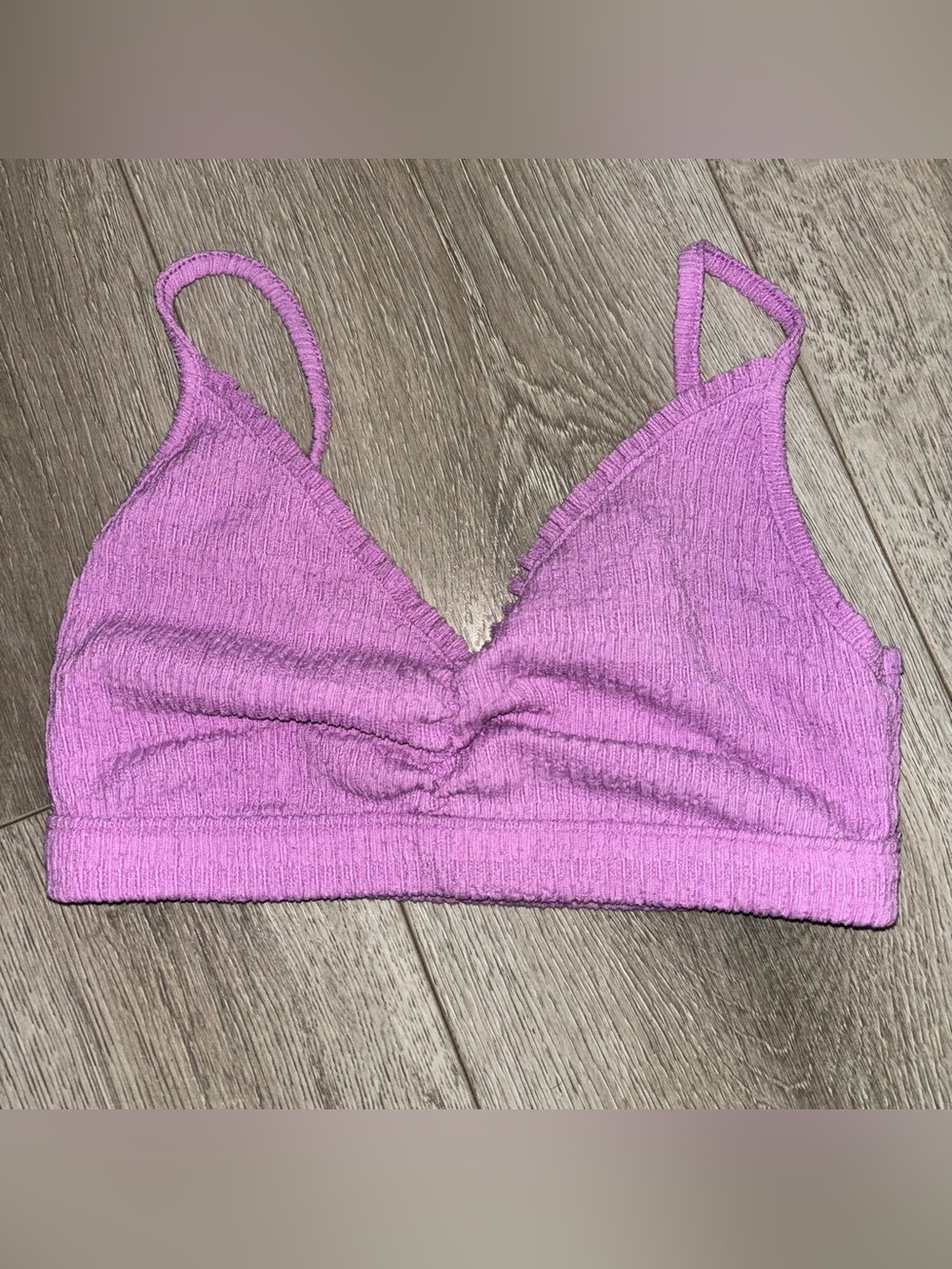 American Eagle V-Neck Bralette Festival Top Lavender Coquette Y2K Bohochic